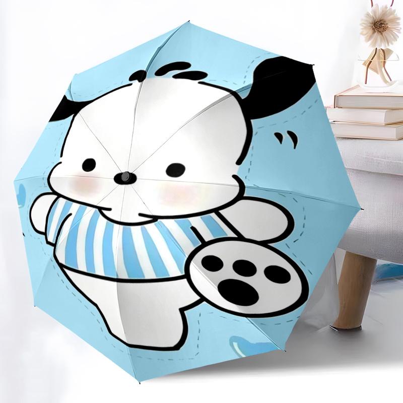 1pc Puppy Dog Automatic Opening/Closing Umbrella with Portable Tri-Fold Design, 8-Bone Iron Frame, Outdoor, Gift for Fans, Travelers, Daily Use, Perfe