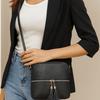 Lightweight PU Leather Tassel Women Bag Adjustable Strap Solid Color Handbag Large Capacity Crossbody Bag Women Messenger Bag