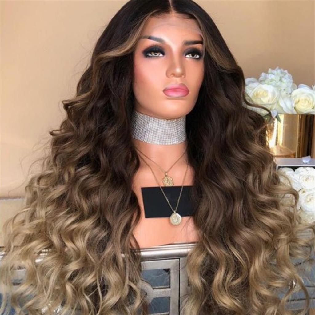 Women S Wig Brown Long Curly Synthetic Hair Heat Resistant Cosplay Wig