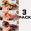 Fashionable frameless gradient women's glasses - square PC lens glasses suitable for women to take pos