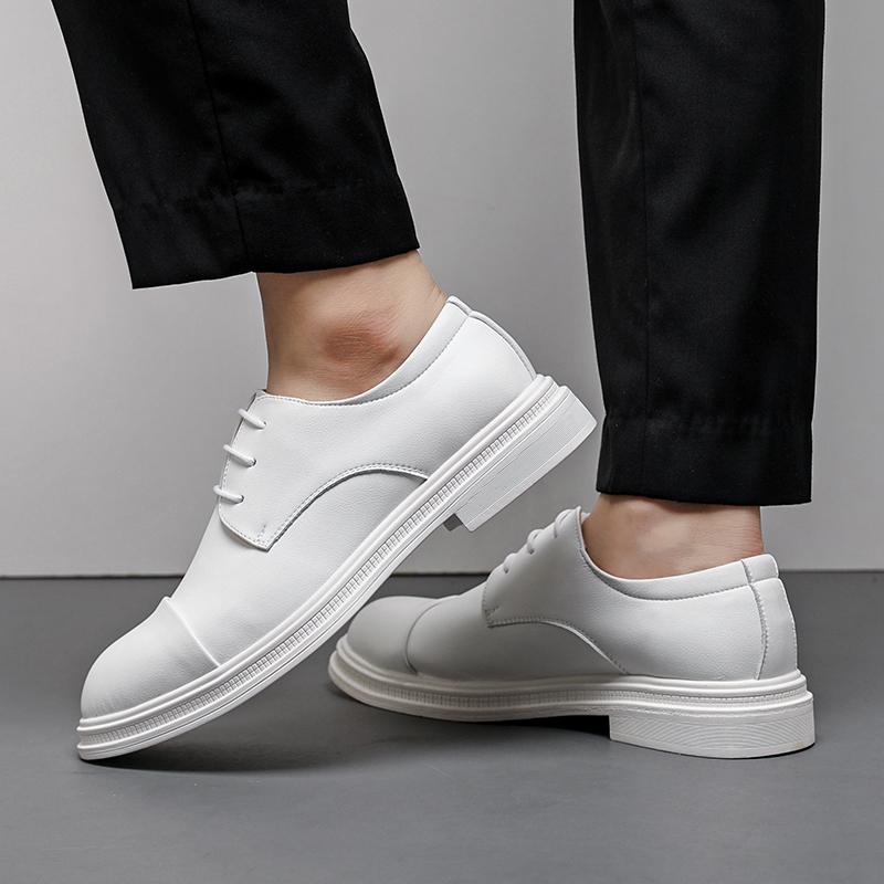 Men Business Dress Shoes PU Solid Color Classic Comfortable Business Banquet Derby Shoes Large Size 38-48