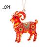 Gift for Holiday Season 2D Acrylic Goat Christmas Tree Pendant, Keychain Bag Charm, Cute Sheep Rearview Party Decor Mirror Hanging Ornament