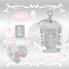Ballet Ribbon Photocard Holder Kpop Silver PU Idol Photo Display Protector Sleeves Credit ID Cards Case Bag Keychain Pendant