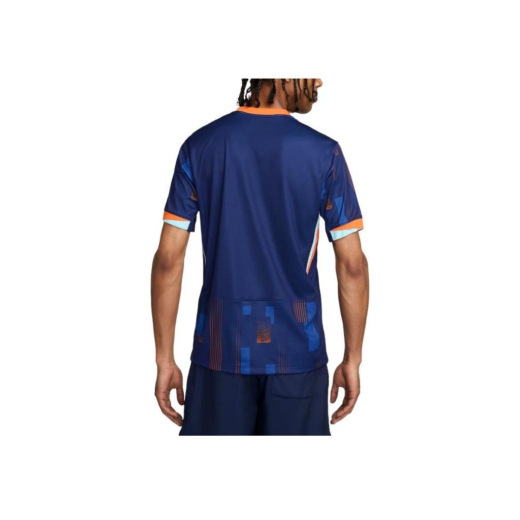 Nike Embroidered Logo Print Straight Fit Short Sleeve Soccer Shirt Men Tops Dark-Blue FJ1260-492