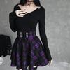 Black Checkered Women's Gothic Skirt Women Pleated Plaid Skirts Spring Autumn Girl Hip Hop Female Punk Goth Mini Skirt Clubwear