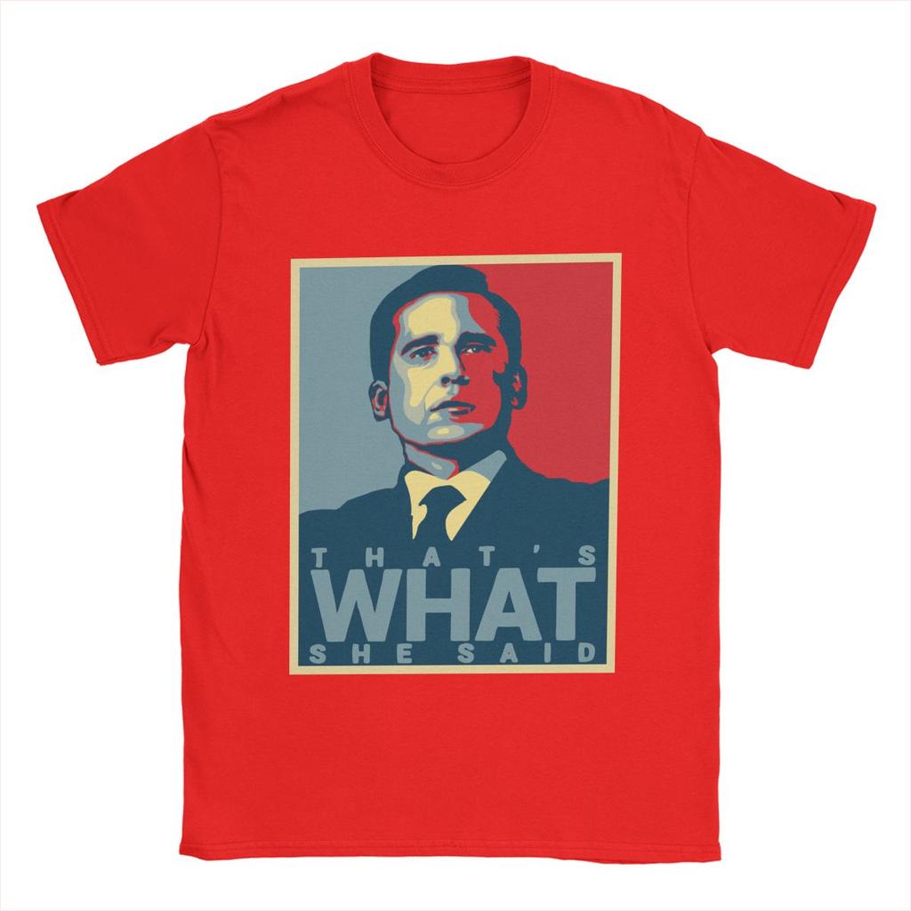 Men's T-Shirts Michael Scott That's What She Said Cotton Tees The Office Tv Series T Shirts Round Collar Clothing Party