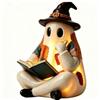 Halloween Patchwork Ghostly with Led Light Lighted Character Figure for Fall Display, Formed Accent with Soft Light for Shelf, Desk, Entry Table, or