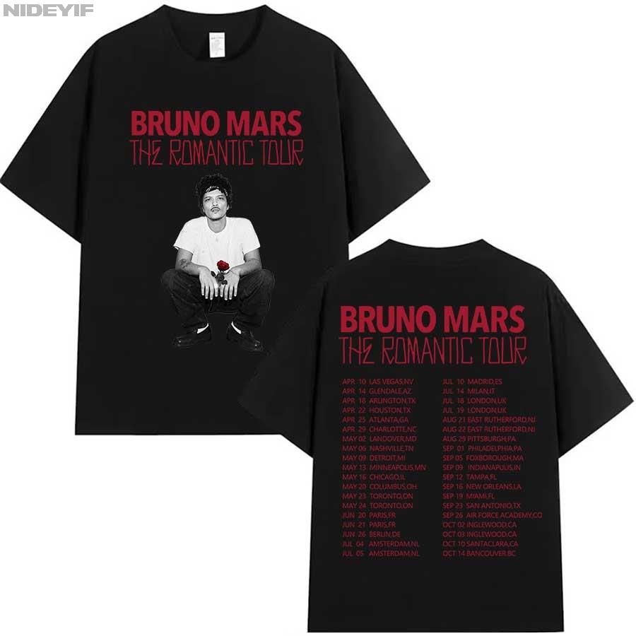 

Bruno Mars The RoUnisextic Tour T shirt for Unisex Women Hiphop Streetwear Oversized Tops 100 Cotton TShirt BM1 S