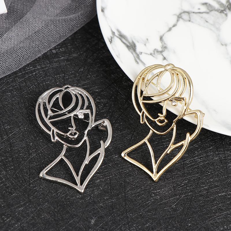 Satın alın Cute Hollow Beauty Lady Brooch Girl Figure Office Casual