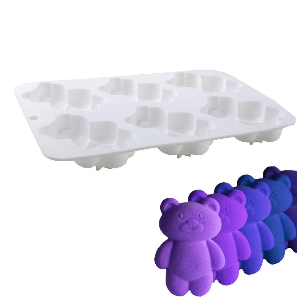6 Cells Little Bear Biscuit Mold Silicone Cake Molds Chocolate Moulds Candy Baking Tools Homemade Soap Mold Kitchen Bakeware