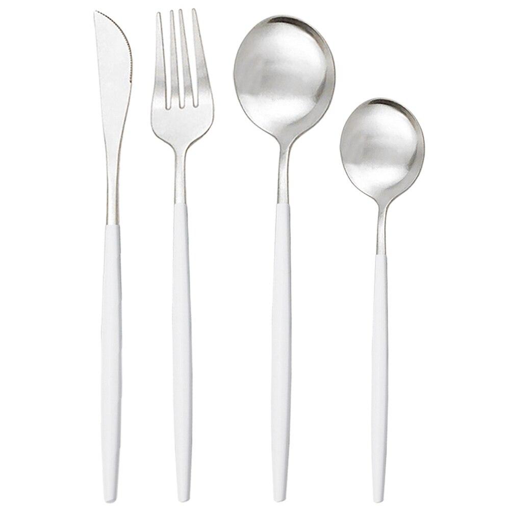 Золотий матовий посуд Столовий посуд Набір столових приборів Столовий набір з нержавіючої сталі Ніж Виделка Ложка Набір столового посуду Кухонні аксесуари