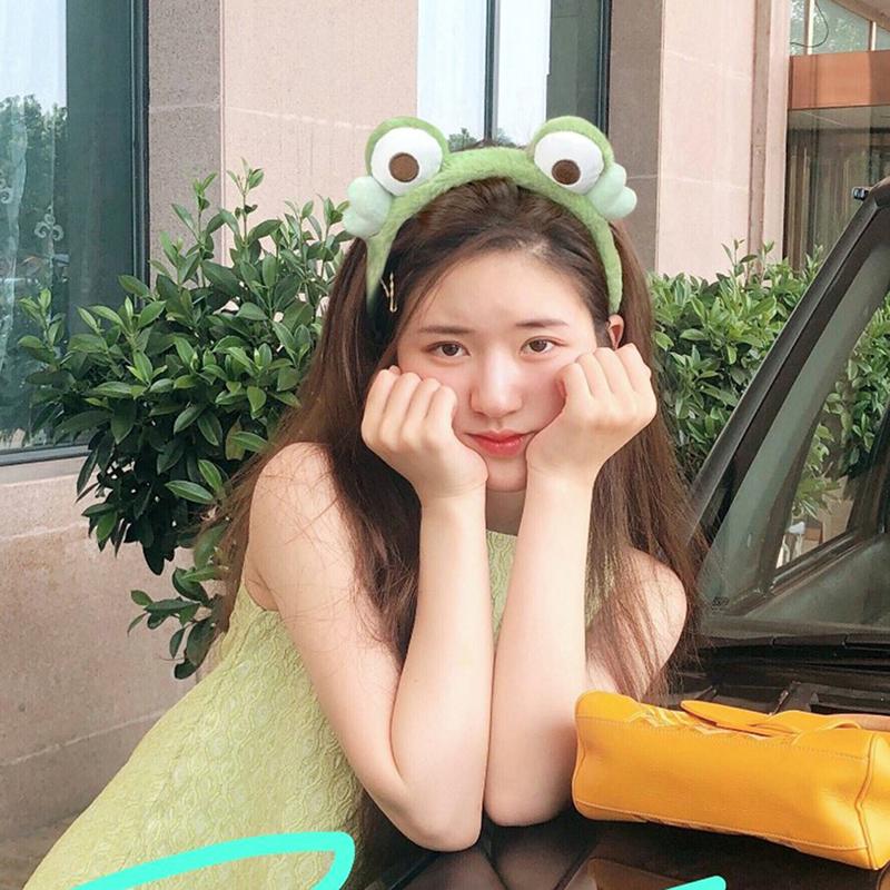 Krásné žabí oči čelenky měkké plyšové zabalené pro ženy mytí obličeje make-up elastický vlasový pásek čelenka vlasové doplňky