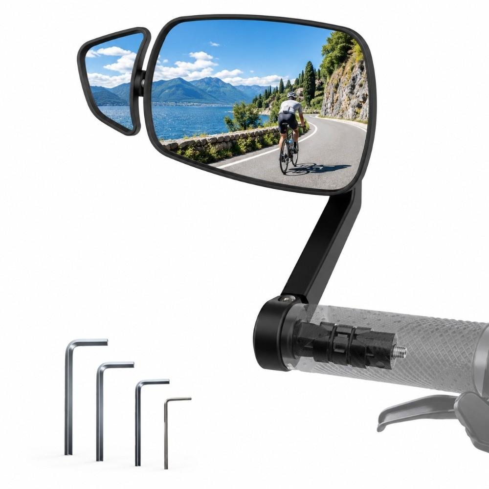 ABS Frame Bike Handlebar Mirror Glass ,Acrylic Handlebar Mirror 15 To 22mm Handlebars