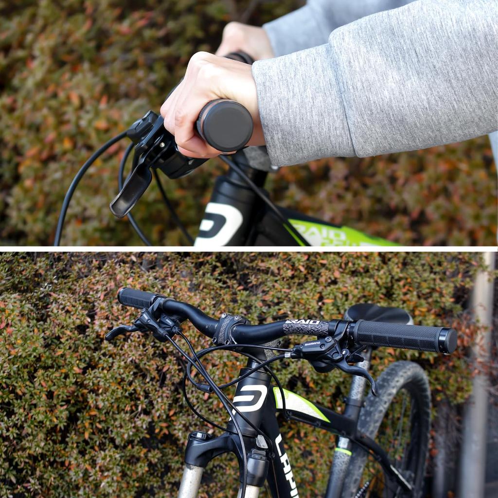 GORIX Bicycle Round Handlebar Grips with Double Shock Replacement Grips for Cross Bikes and MTBs Grips, [Non-sticky Material/High Grip], Lock-On,
