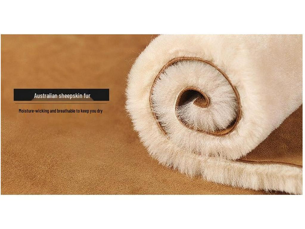 Soft Sole Sheepskin Fur Baby Shoes, Warm Cotton for Boys & Girls, 0-12 Months, Pre-Walker Winter Footwear