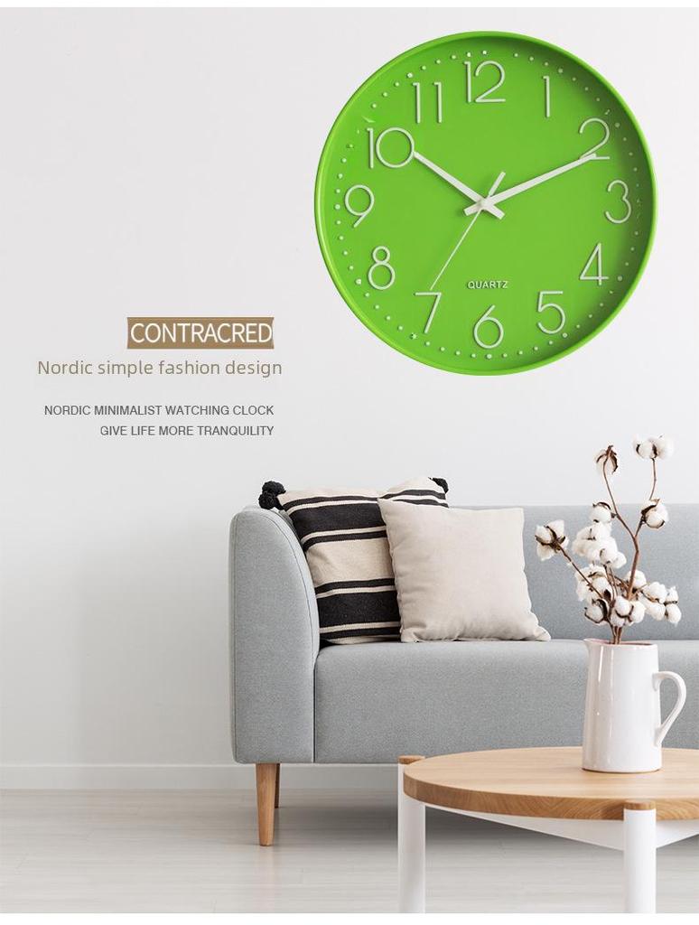 10-Inch Nordic Style 3D Wall Clock for Bedroom or Living Room