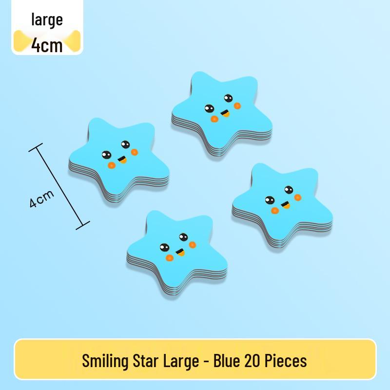 Magnetic Blackboard Stickers: Kids' Reward Magnets with Cartoon Stars, Flowers, and Smileys for Home & Classroom Whiteboards
