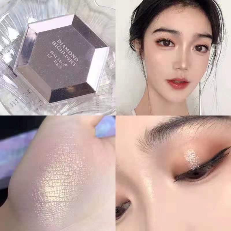 Helen Liren Diamond Highlighting Palette - Mashed Potato Shimmer for Brightened Skin and Contouring.