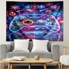 1PC Neon Gaming Controller K-pop music group Tapestry Accessories for Bedroom,Livingroom, dormitory Room Wall Decor Fan Birthday Gifts