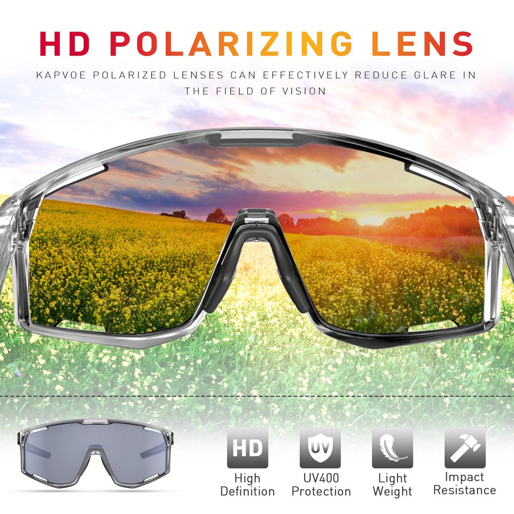 KAPVOE Polarisierte Fahrradsonnenbrille für MTB Fahrrad Rennrad Angeln Golf Outdoorsport Strandzubehör Reiseaccessoires