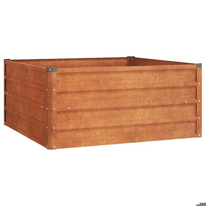 Lit surélevé de jardin - Maison Exclusive - Acier corten - 100x100x45 cm - Fond ouvert