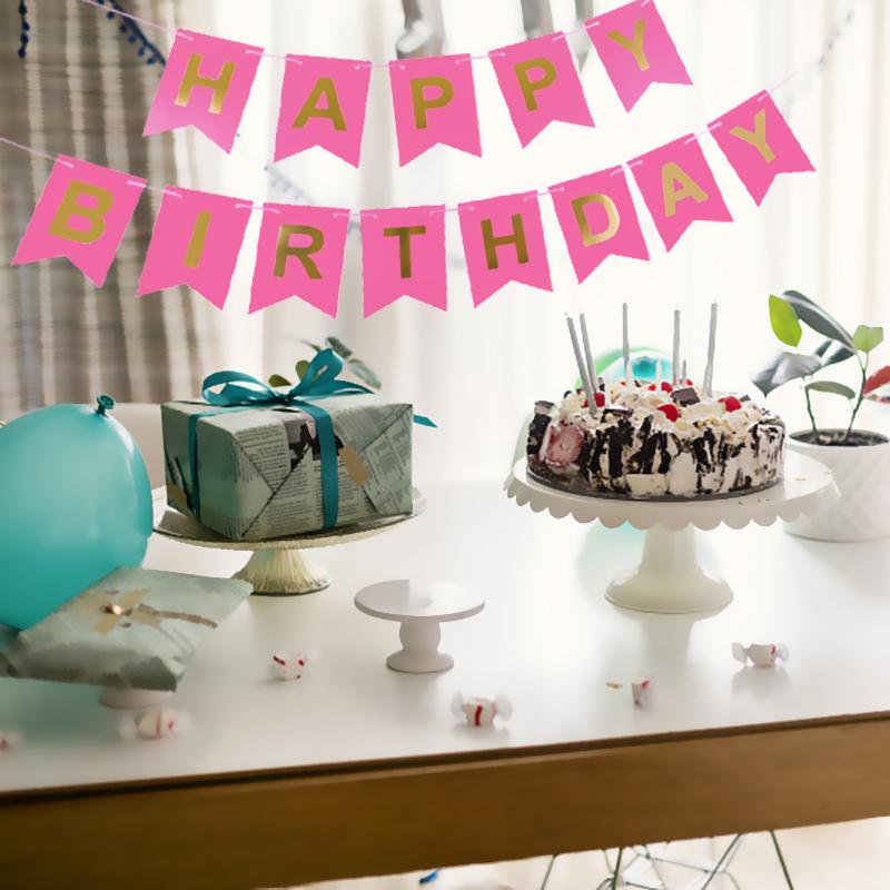 NEW Happy Birthday Banner Bunting Flag Party Decoration Kids Decor Children's Ornament Baby Colorful Girl Boy Parti Supplies