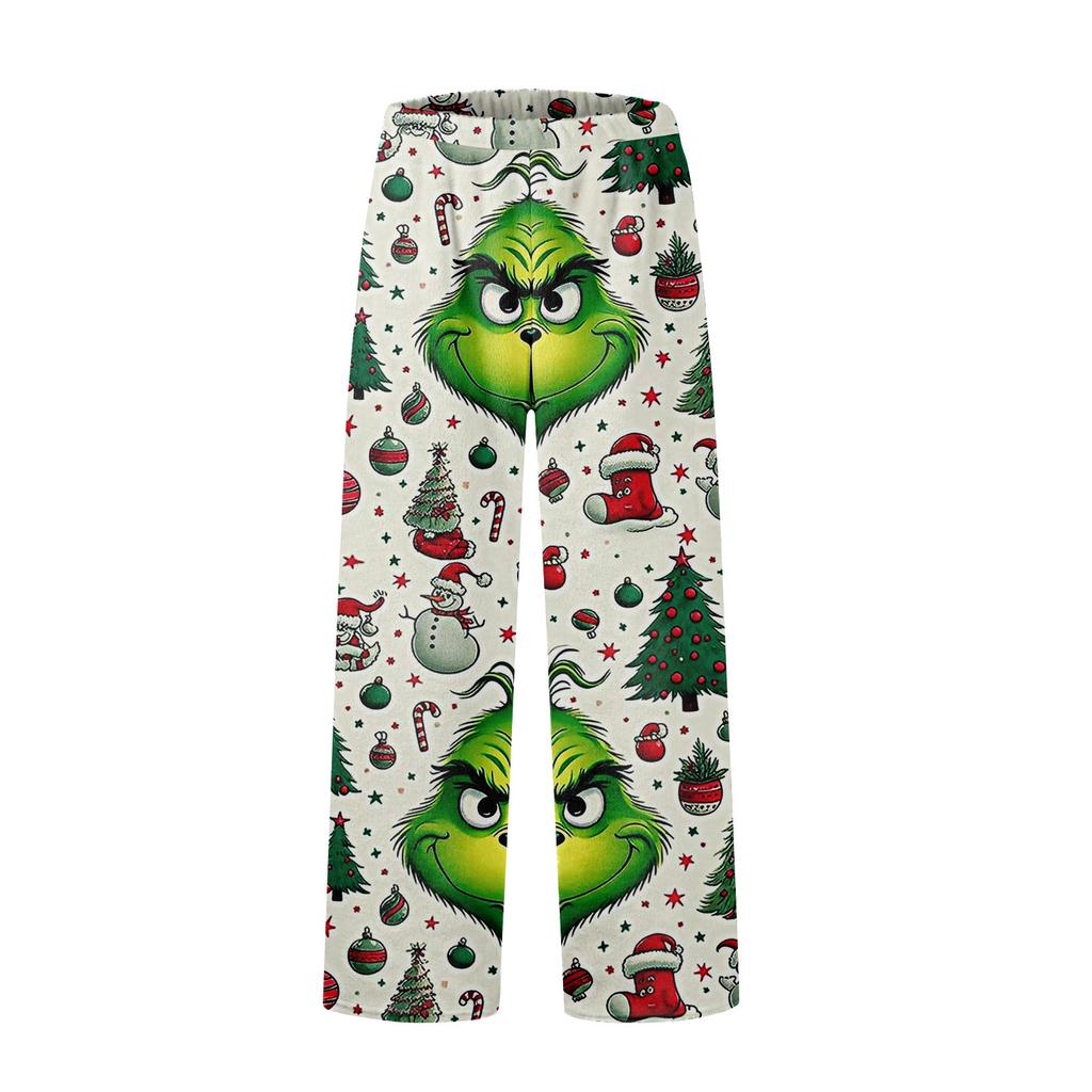 Damen Winterhose in voller Länge, lange Hose mit Weihnachtsdruck