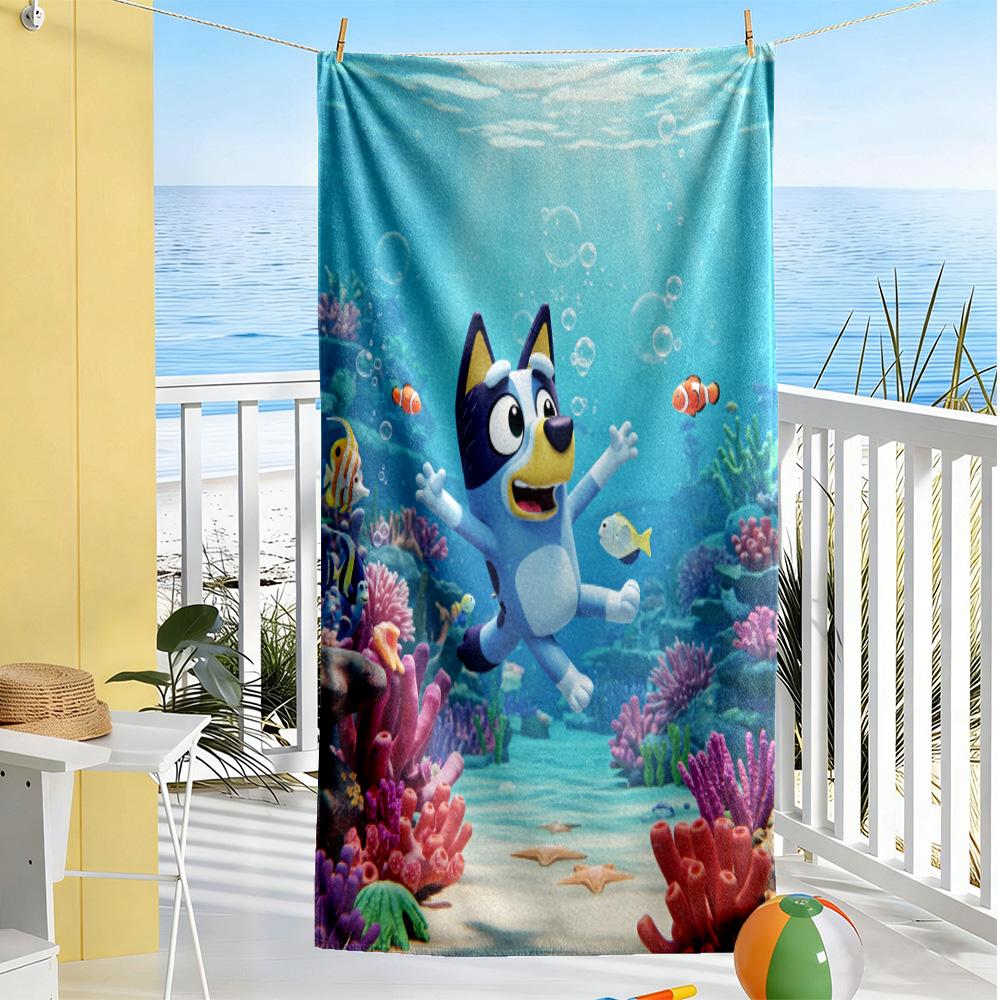 Bluey Friends Adventure Beach Towel High Absorbency & Quick-Dry Comfortable Lightweight