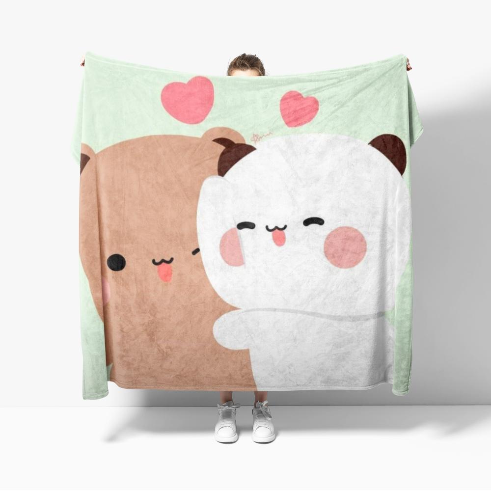 Cartoon Print Bubu Dudu Flannel Throw Blanket Series Kids Blankets Sofa Decoration Bear and Pa blankets Cozy Soft