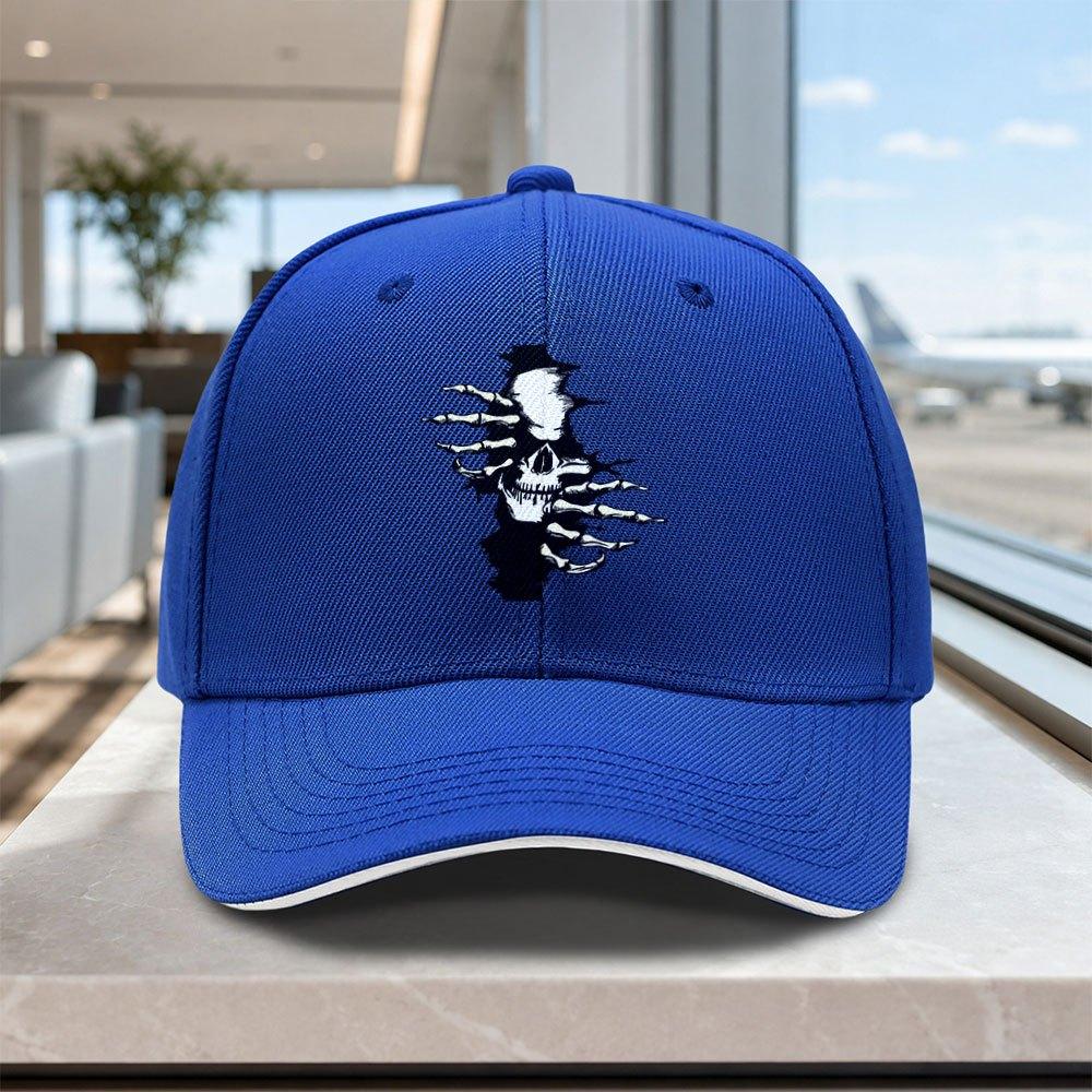 Adjustable Torn Skull Baseball Cap Lightweight Unisex Printed Hat for Outdoor Weddings Parties