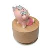 falado Mini Wooden Animal Rotary Music Box with Cute Deer Ornament (Tune “You Are My Sunshine”), Beige