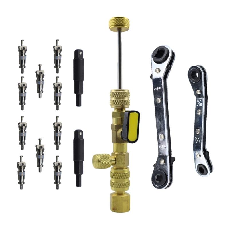 Air Conditioning Valves Cores Remover Installer Tool Essential Tool Kits for Removing Installing Air Conditioning Valves