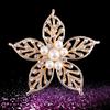 Fashion Pearl Pentagram Brooch Female Corsage Corsage Brooch Corsage Ornaments Exquisite Hypoallergenic Luxury Enamel Brooch Long-Lasting Color Gift