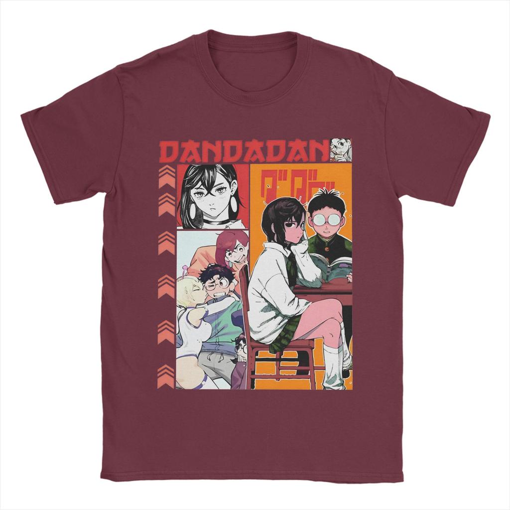 Men Women's Dandadan Ken Takakura Momo Ayase T Shirts Anime 100% Cotton Tops Novelty Short Sleeve Crew Neck Tees Graphic T-Shirt