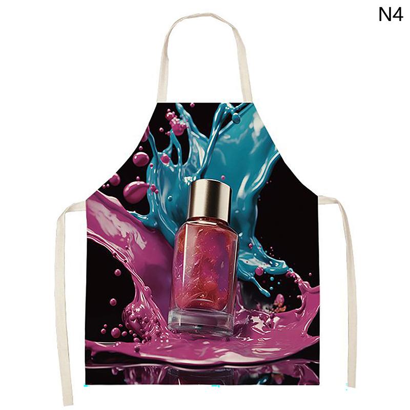 Nail Polish Printing Beauty Women Apron Household Nail Technician Manicurists Art Supplies Pinafore Home Salon Cosmetology Smock