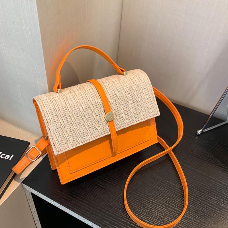 Stylish Pu Woven Shoulder Bag 2024 Summer Trendy Patchwork Small Crossbody For Women