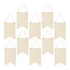 10 Pcs Flag Wood Pendant DIY Plague Unpainted Sign Blank Wooden Discs Banner Signs for Crafts Unfinished Board Hanging Plate