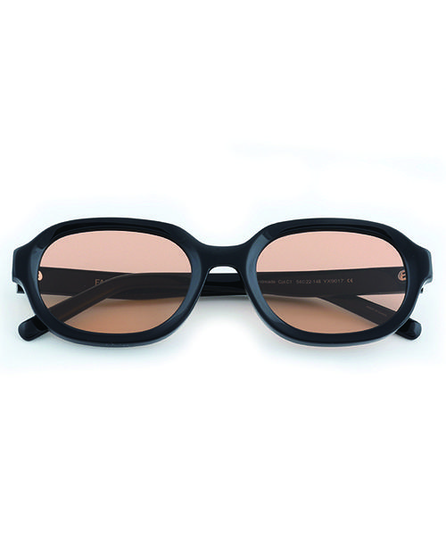 Peisyeon Black Oval Orange Lens Sunglasses 9017
