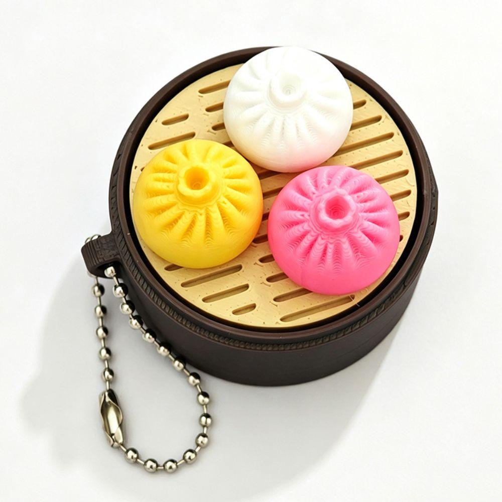 Bun Keyboard Push Button Sensory Spinning Top Fidget Clicker Keychain Party Favor Gift