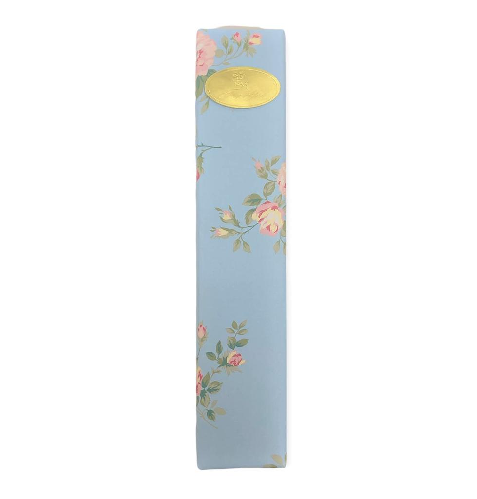 Folding fan, bud design, blue-gray, with paulownia wood box and wrapping. Perfect for Mother's Day, Mom, Mom, Women's Gift, Present, Birthday,