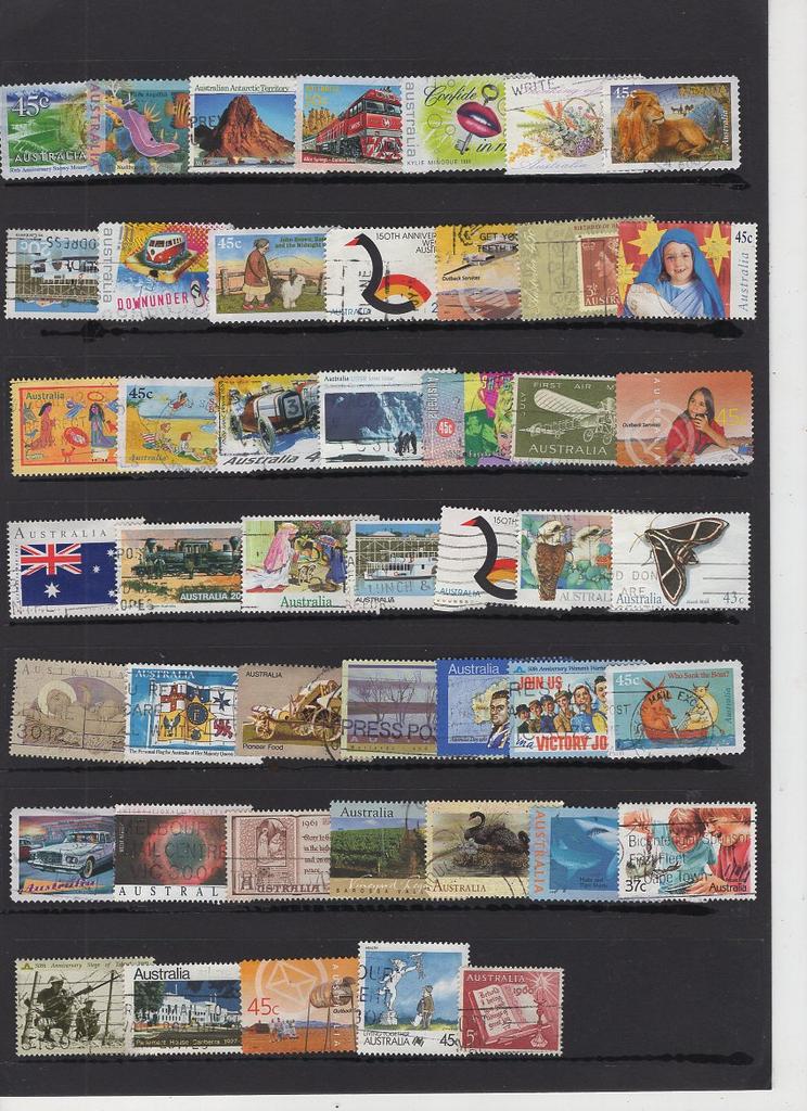 Australia Stamps 100 Different Real Stamped Materials Collectible Postage Stamps Scrapbook Material Scrapbooking Accessories