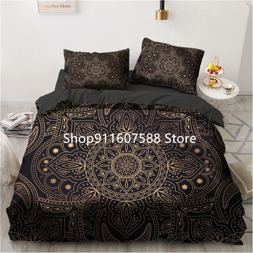 Black Gold Bedding Set Luxury Duvet Cover Sets 3d Moon Dream Catcher Comforter Cover Set Cute Bed Set For Adult