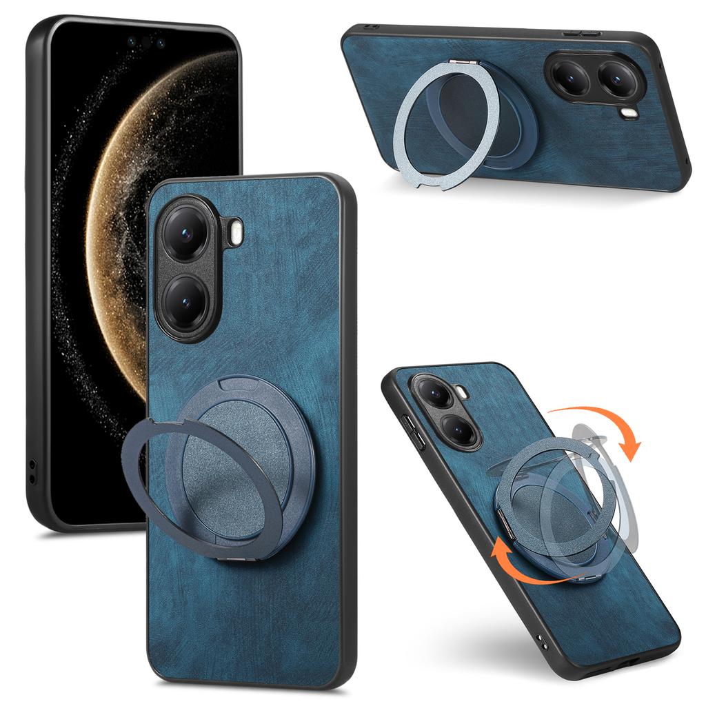 For Xiaomi Poco X7 Pro 5G/Xiaomi Redmi Turbo 4 5G Phone Case with Rotating Kickstand Stress Relief Retro Leather Back Cover