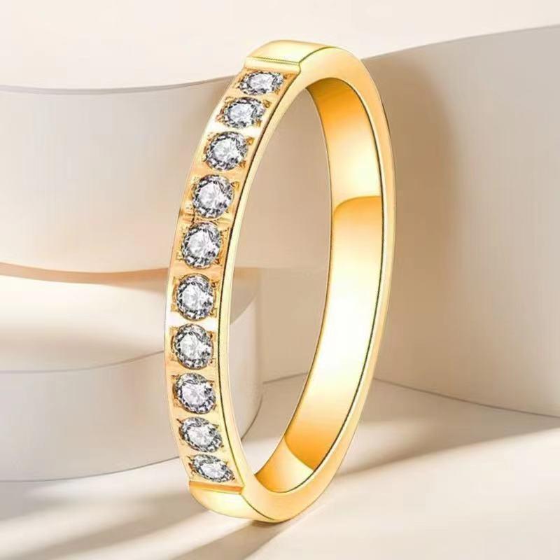 Luxury Women's Stainless Steel Ring: Electroplated Titanium, Non-Fading, Versatile Design