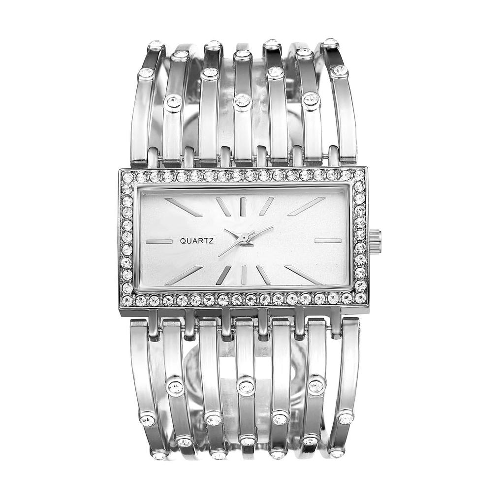 Cute Bracelet Watch in Analog Quartz Fashion Watch in Silver Perfect Gift for and Day Women's Silver Sparkly, Waterproof, Display, Watch, -