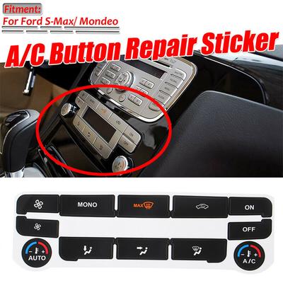 A/C Climate Control Button Repair Decals Stickers Black for Ford S-Max Button Sticker