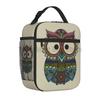 Owl Funny Lunch Bag Women Portable Lunch Box Insulated Cooler Reusable Bento Container Waterproof for Work School Travel Picnic