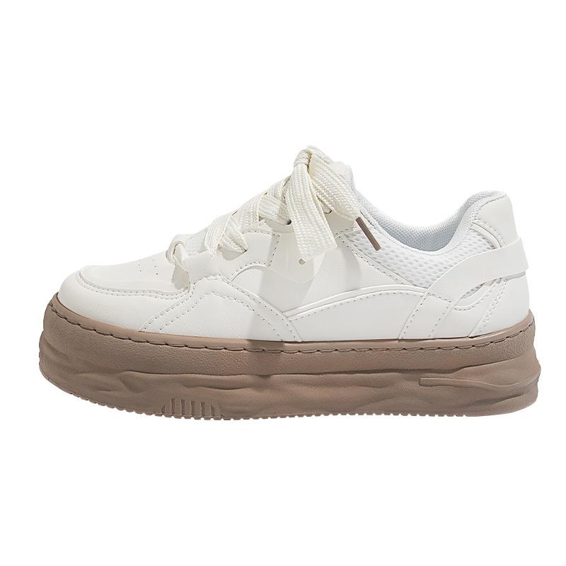 ZHQ3103 Platform White Shoes Women's 2025 New Retro High-heeled Hong Kong Style Chic Versatile Shoes Spring and Spring