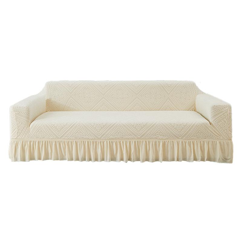 Skirt Sofa Cover All-Inclusive Universal Four-Season Universal Anti-Cat Scratch Straight Row Three-Person Sofa Cover Cloth