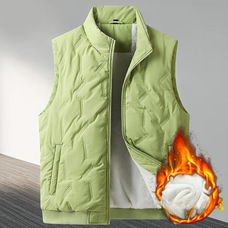 

Men s Lamb Fleece Cotton Vest Plus Velvet Thickened Winter Plus Size Loose Warm Outer Clothes 9XL зелений